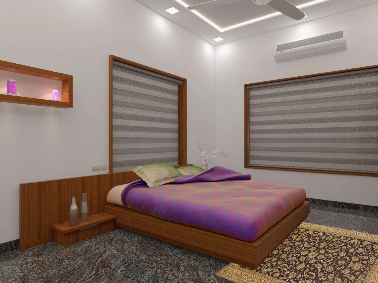 Modern Bedroom Interior Design with Platform Bed