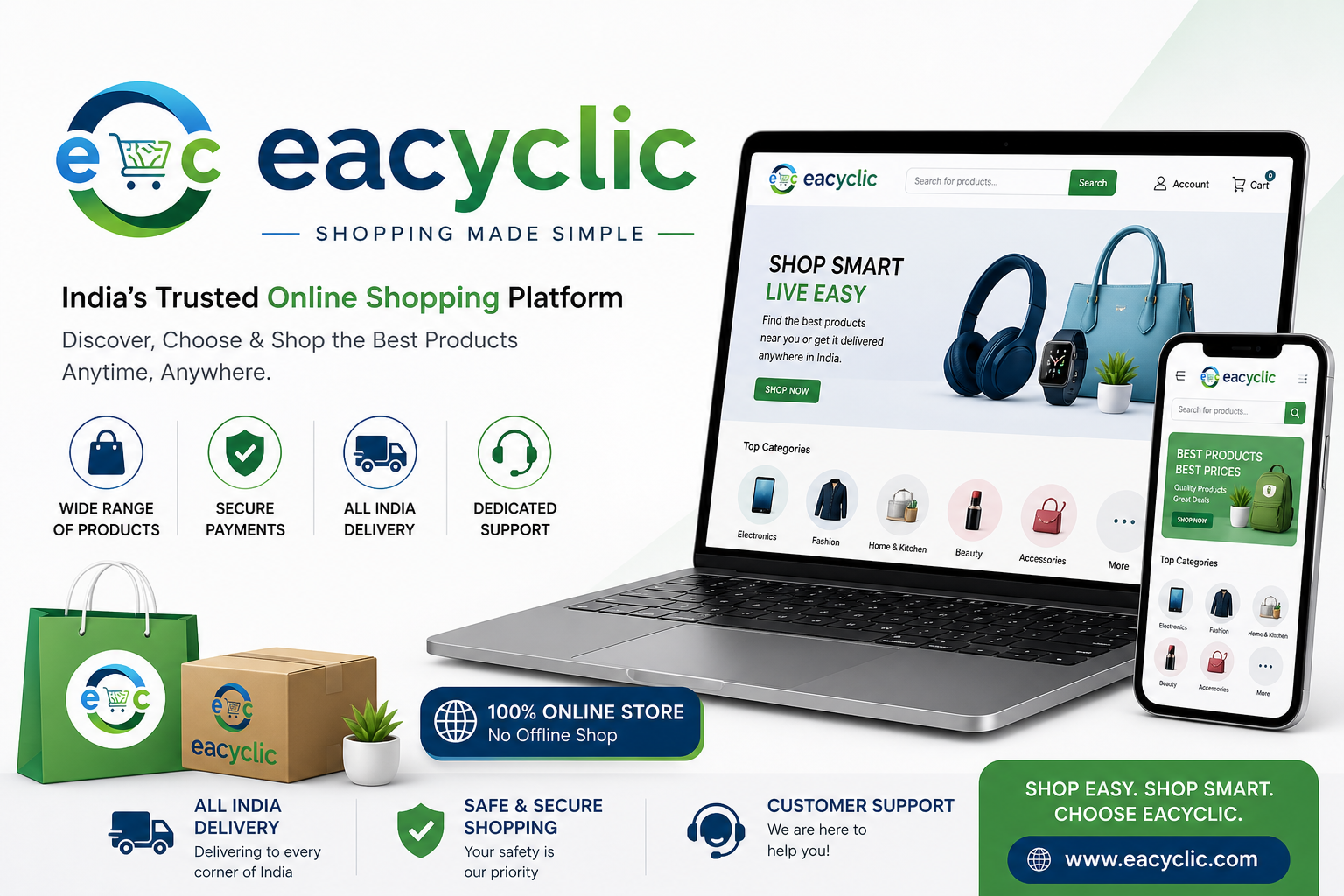eacyclic - Full-Stack E-Commerce & Logistics Platform Showcase