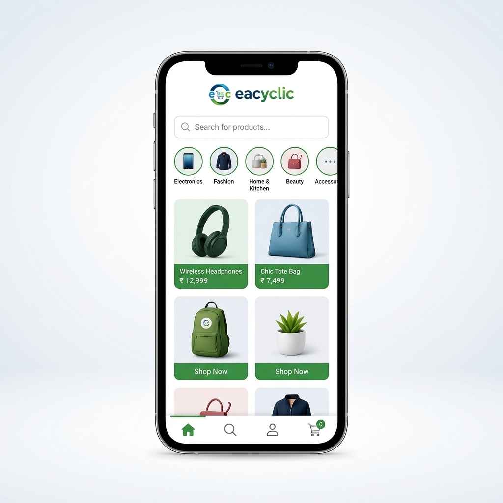 eacyclic - iOS & Android Mobile Shopping App Interface